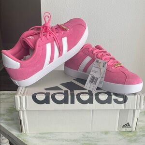Adidas Vibrant Pink and White Shoes